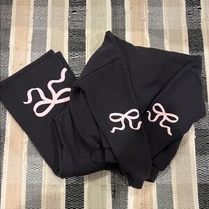 Edikted gray bow Hoodie and pants set with Pink Accents